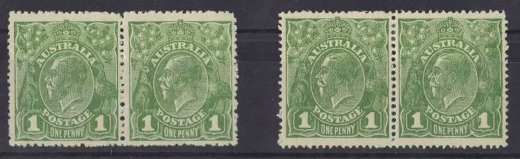 1d green pair MLH with left unit "flaw under neck" ... Image 1++