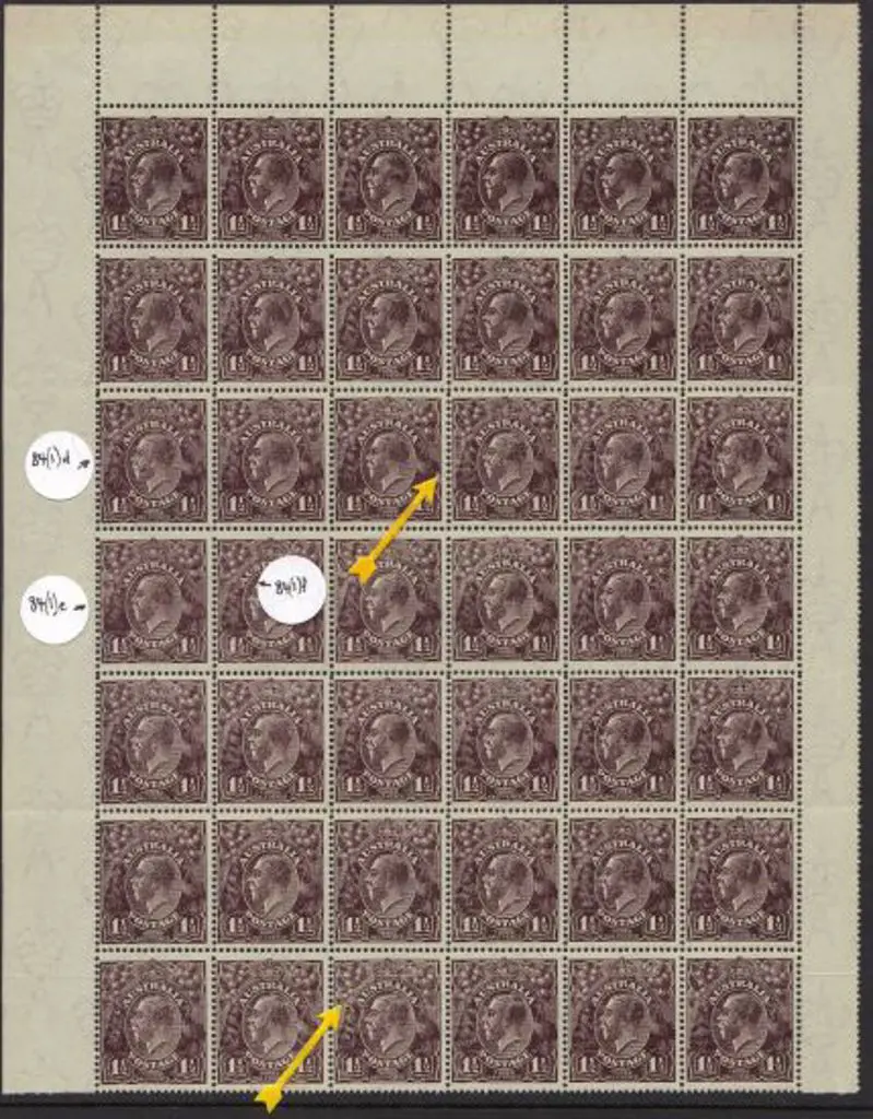 1½d black brown upper left block of 42 with ... Image 1++