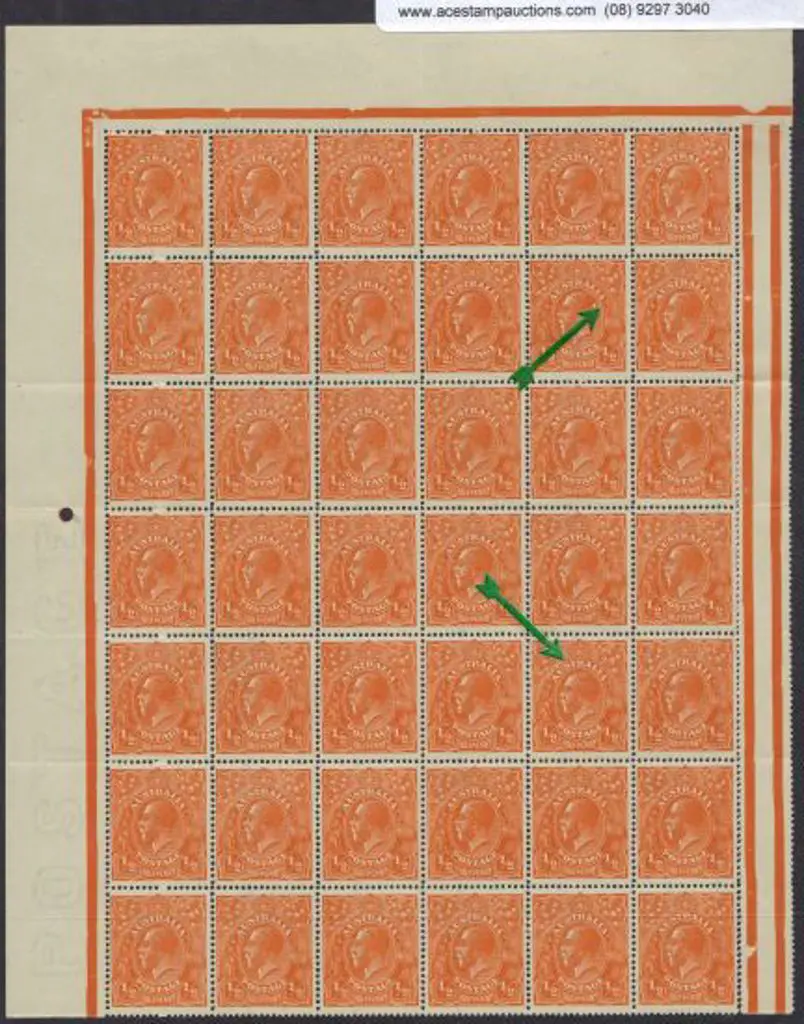 1918-23 Single watermark ½d orange top left ... Image 1++