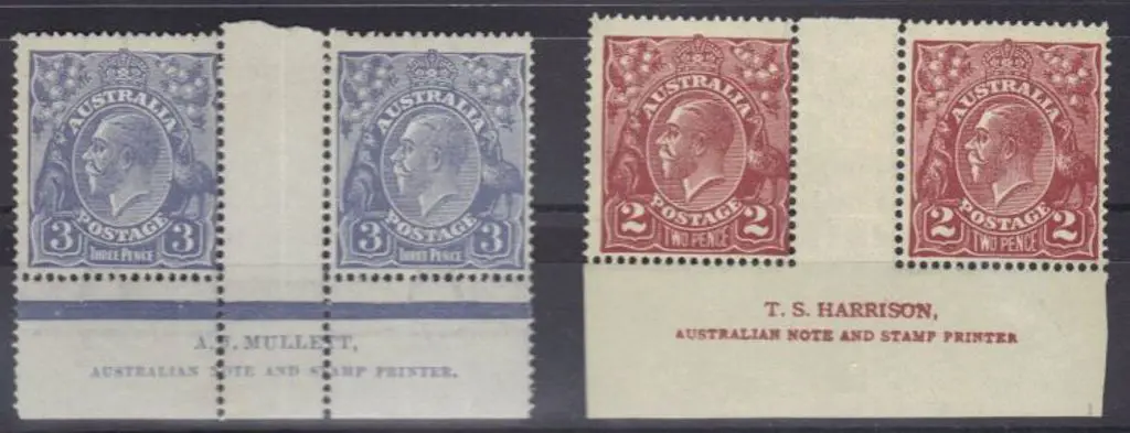 2d red brown TS Harrison & 3d blue Die Ia Mullett ... Image 1++