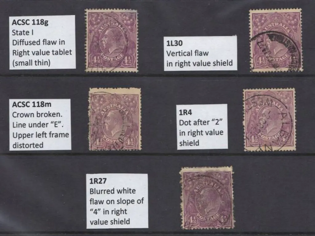 4½d violet Die I range of 5 F/U positioned ... Image 1++