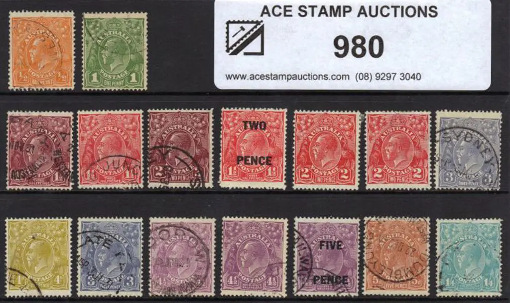 1926-30 SM watermark Perf 13½x12½ ½d to 1/4d set ... Image 1++