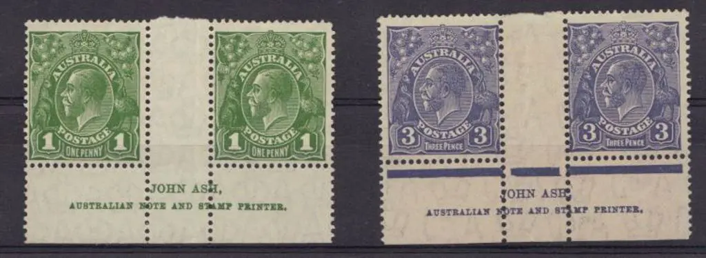 1d green & CofA 3d blue Die II John Ash imprint ... Image 1++