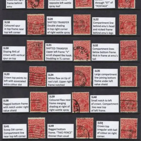 2d red Die II collection of good to F/U positioned ...
