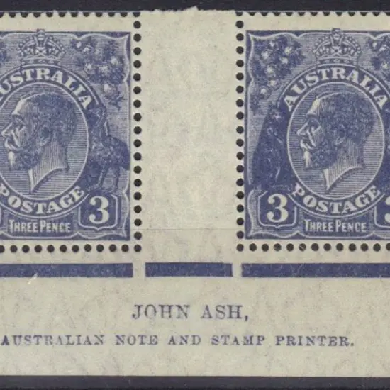3d blue Die II John Ash imprint pair MUH. Rich ...