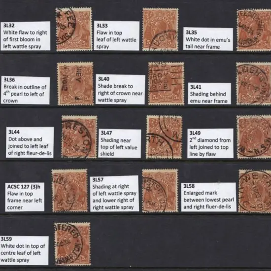 5d brown Die II collection of used positioned ...