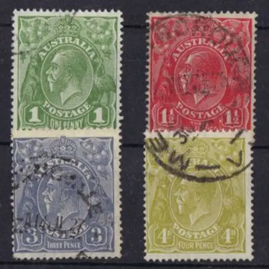 1926-30 SM watermark Perf. 14 ½d-1/4d set of 8 ...
