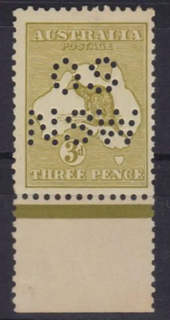 1915 3d olive Die I lower margin single perfined ... Image 1++