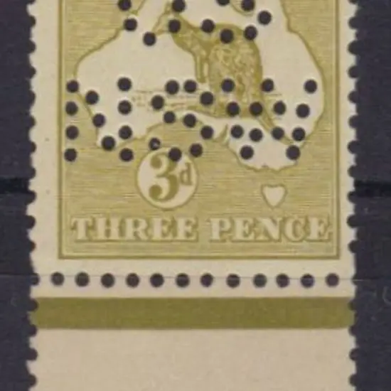 1915 3d olive Die I lower margin single perfined ...