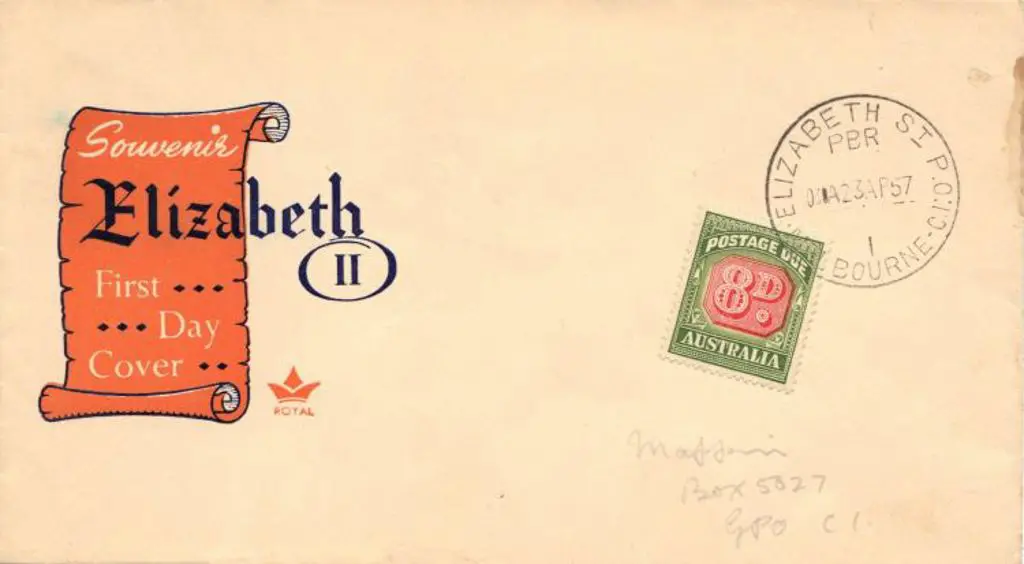 1957 (23rd April) 8d Postage Due First Day Cover ... Image 1++
