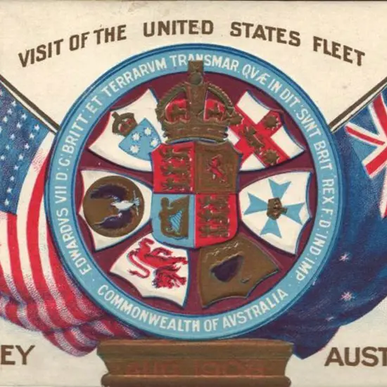 1908 (August) US Fleet postcard unused with state ...