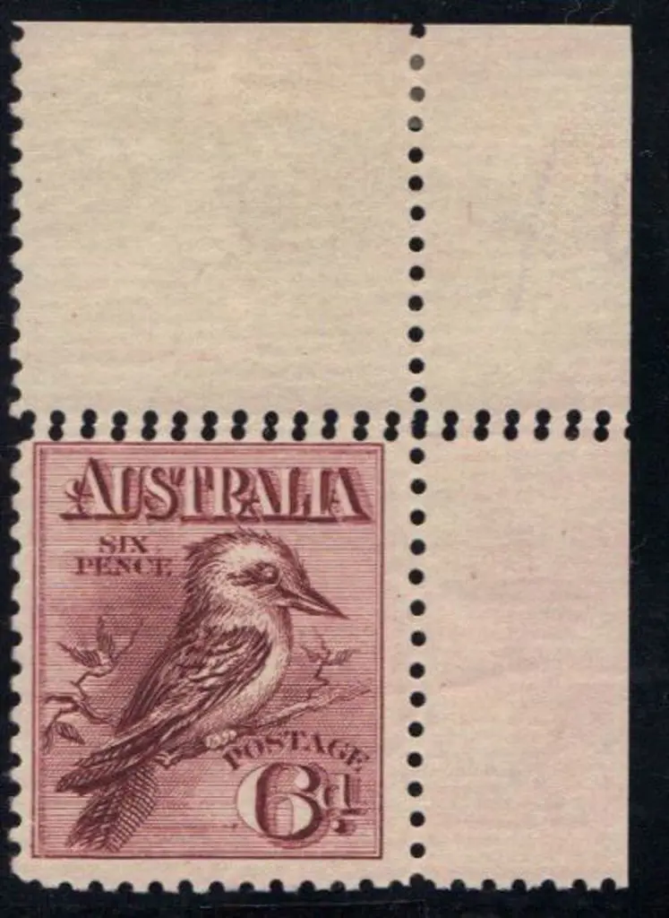 1914 6d engraved Kookaburra right corner example ... Image 1++