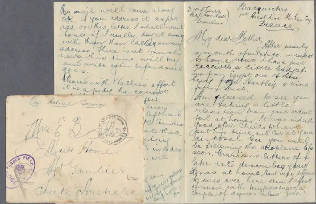 1917 (28th March) WWI soldiers cover from France ... Image 1++