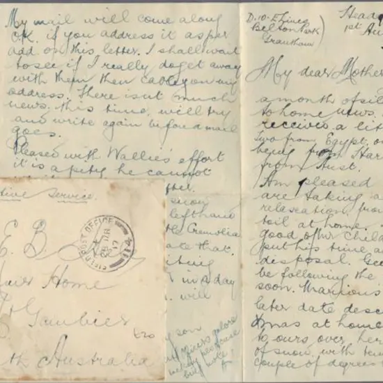1917 (28th March) WWI soldiers cover from France ...