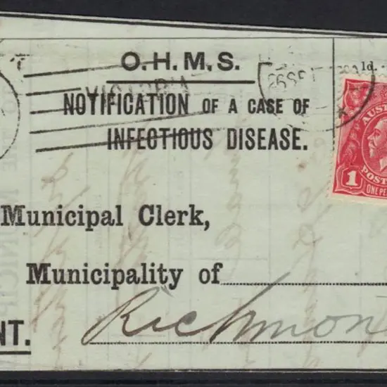 1917 (25th Sept) "Notification of a Case of ...