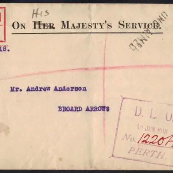 1918 (30th May) OHMS Registered long cover to ...
