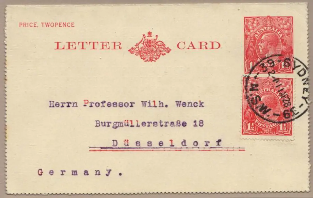1928 (11th April) 1½d KGV red Letter Card with ... Image 1++