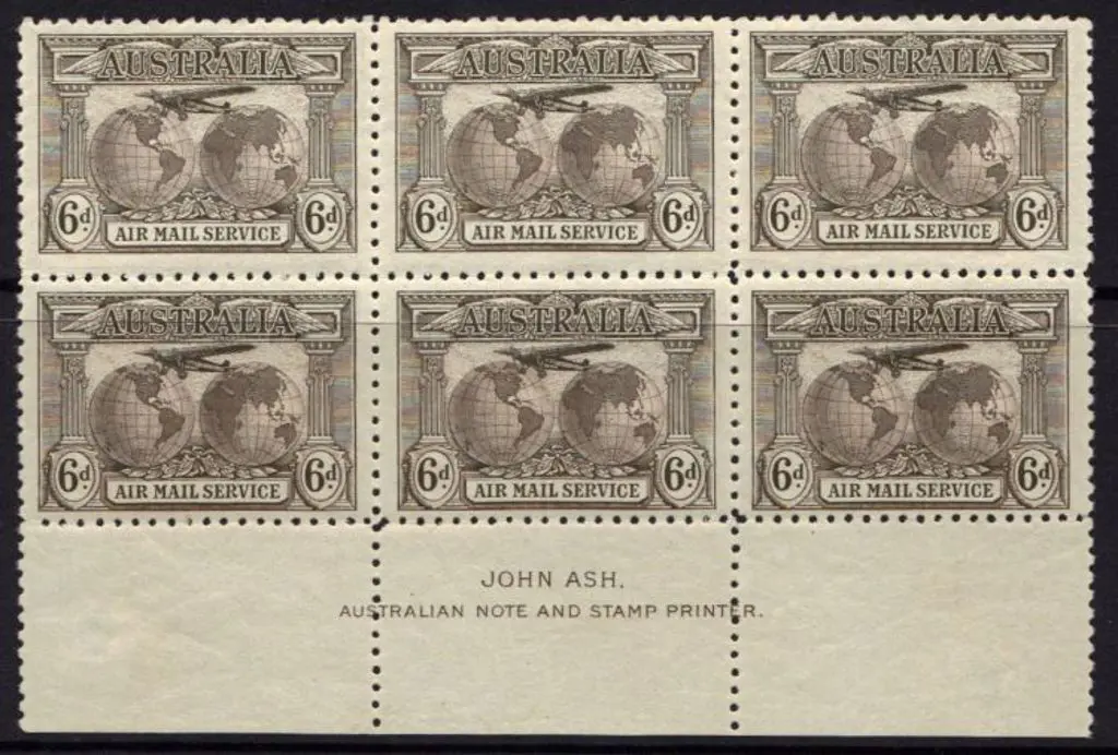 1931 6d Kingsford Smith Airmail in John Ash ... Image 1++