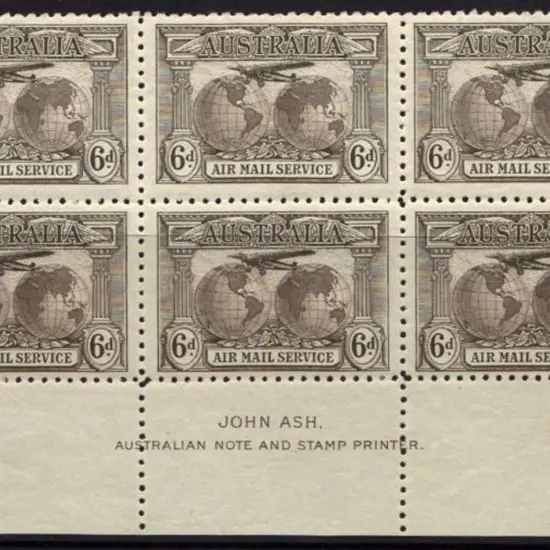 1931 6d Kingsford Smith Airmail in John Ash ...