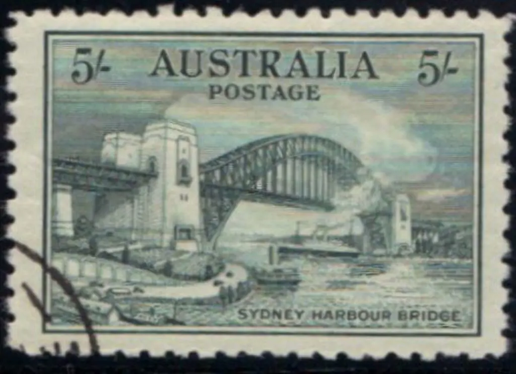 1932 5/- Sydney Harbour Bridge. CTO. SG 143 Cat. ... Image 1++