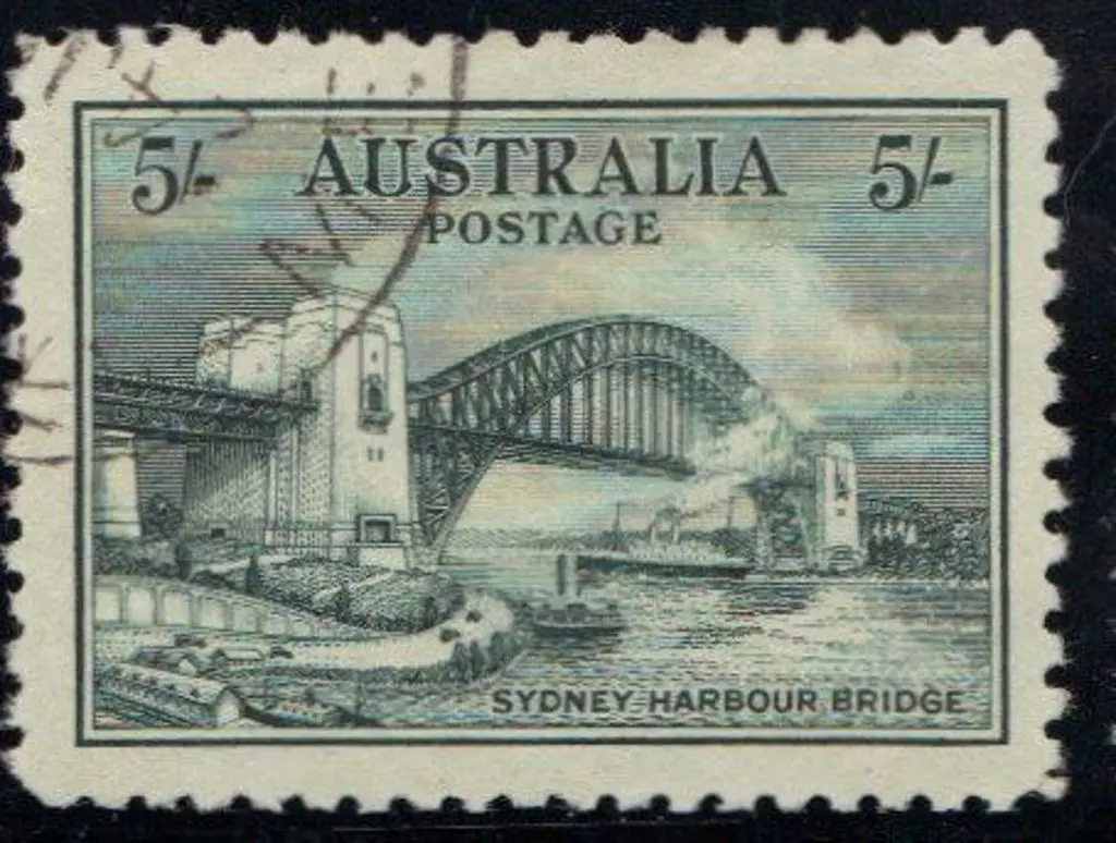 1932 5/- Sydney Harbour Bridge. CTO. SG 143 Cat ... Image 1++