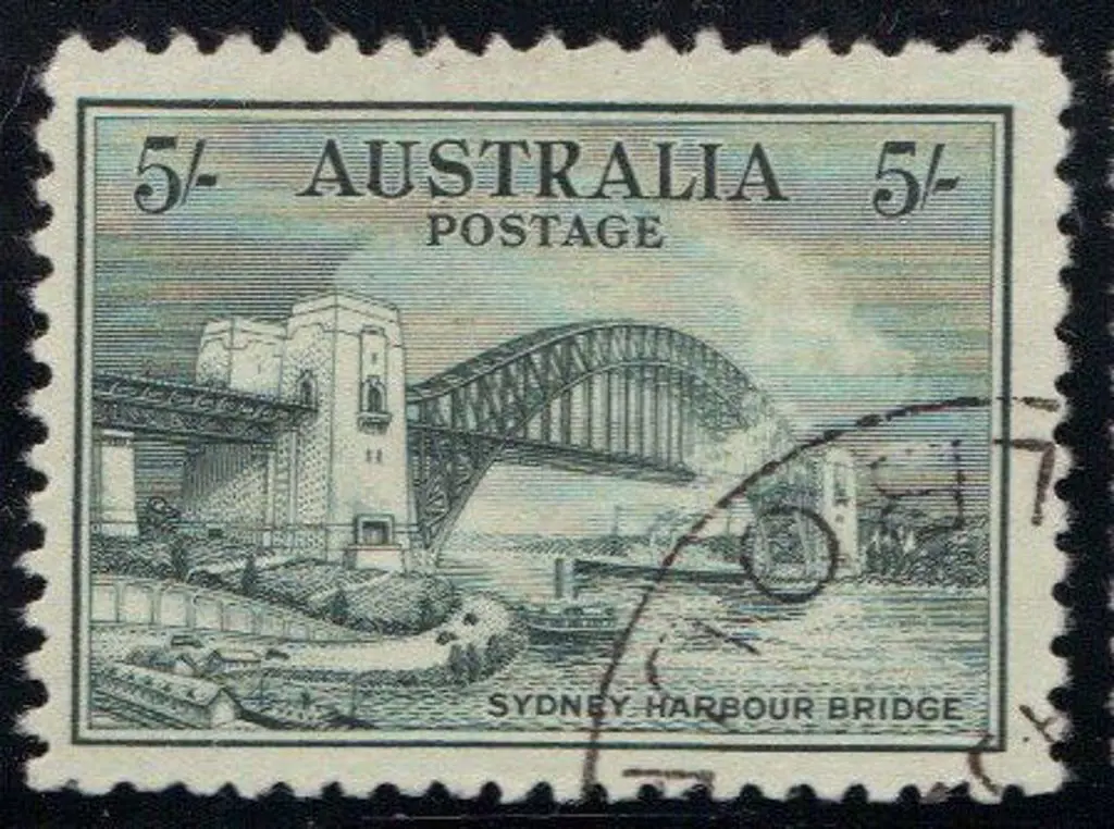 1932 5/- Sydney Harbour Bridge. CTO. SG 143 Cat. ... Image 1++