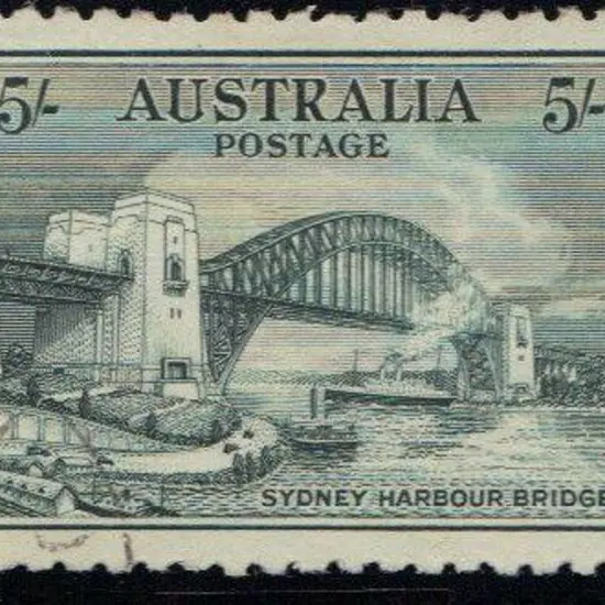 1932 5/- Sydney Harbour Bridge with variety ...