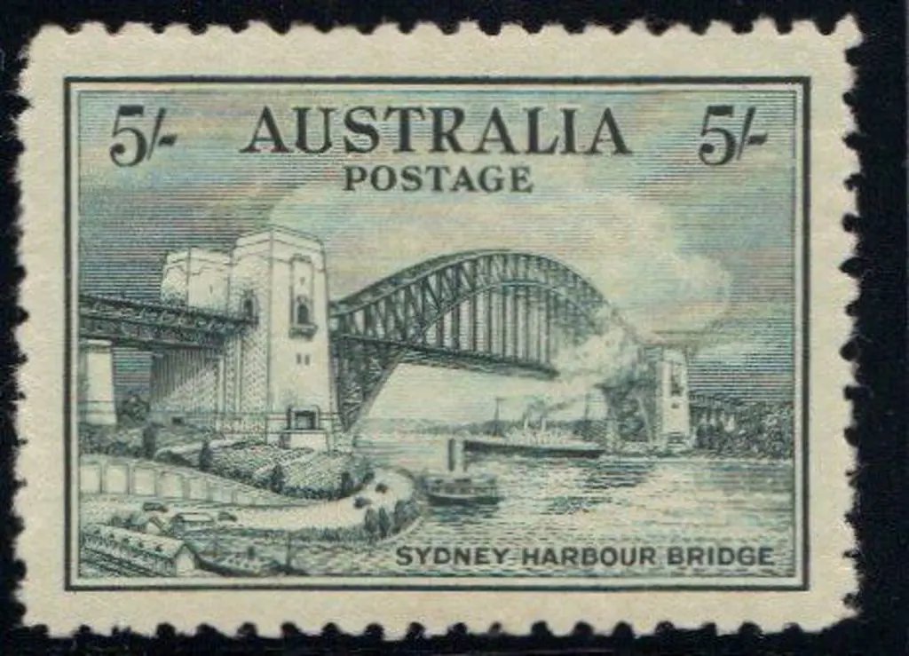 1932 5/- Sydney Harbour Bridge. MLH with fluffy ... Image 1++