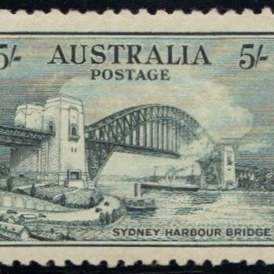 1932 5/- Sydney Harbour Bridge. MLH with fluffy ...