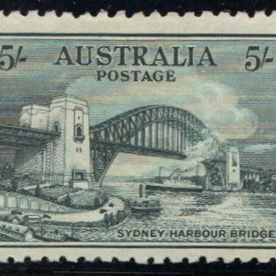 1932 5/- Sydney Harbour Bridge MLH with fluffy ...