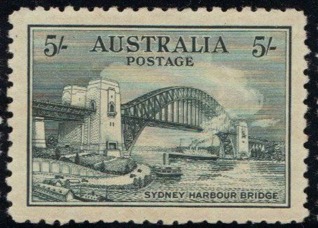 1932 5/- Sydney Harbour Bridge. MLH & well ... Image 1++