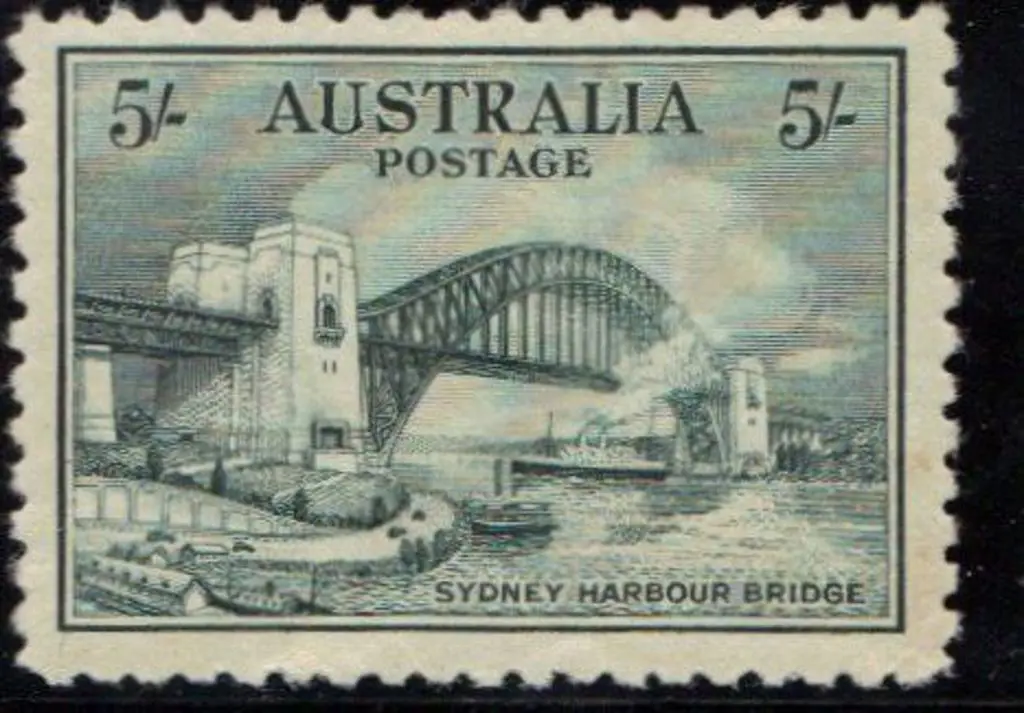 1932 5/- Sydney Harbour Bridge MVLH & well ... Image 1++