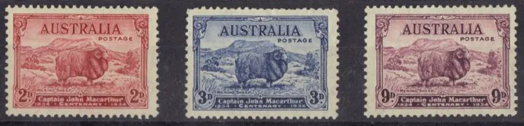 1934 Macarthur set of 3. Fresh MLH SG 150/152 Image 1++
