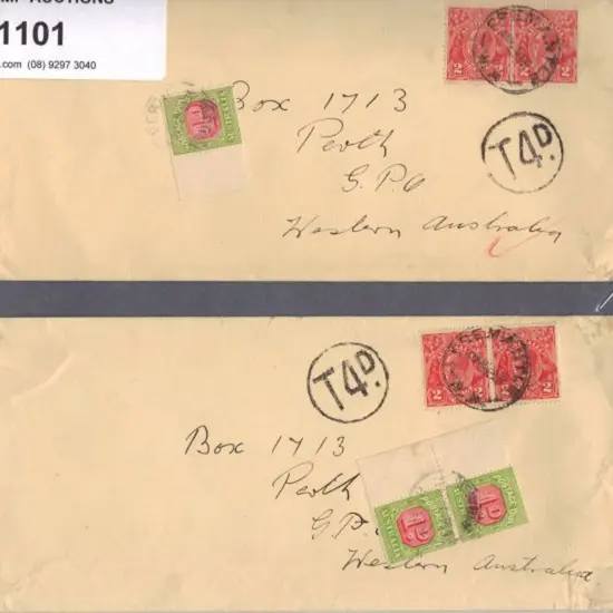 1934 (30th Jan) Taxed covers with the same date ...
