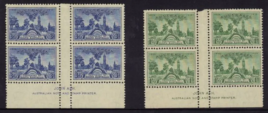 1936 Cent of South Aust set of 3 in John Ash ... Image 1++