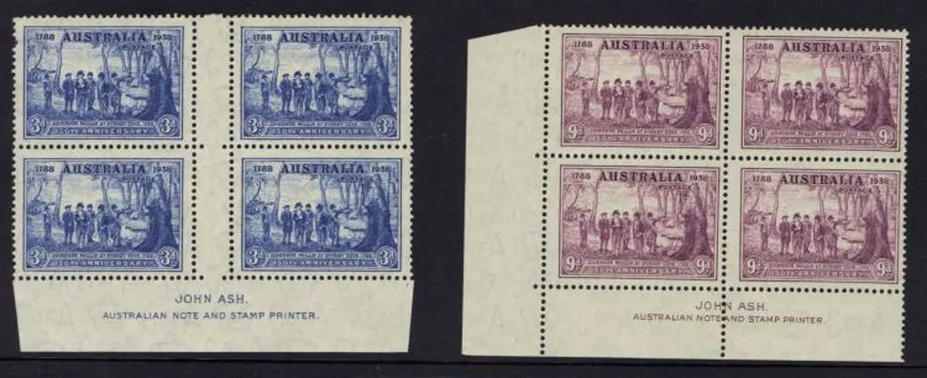 1937 NSW set of 3 in John Ash imprint blocks of 4, ... Image 1++