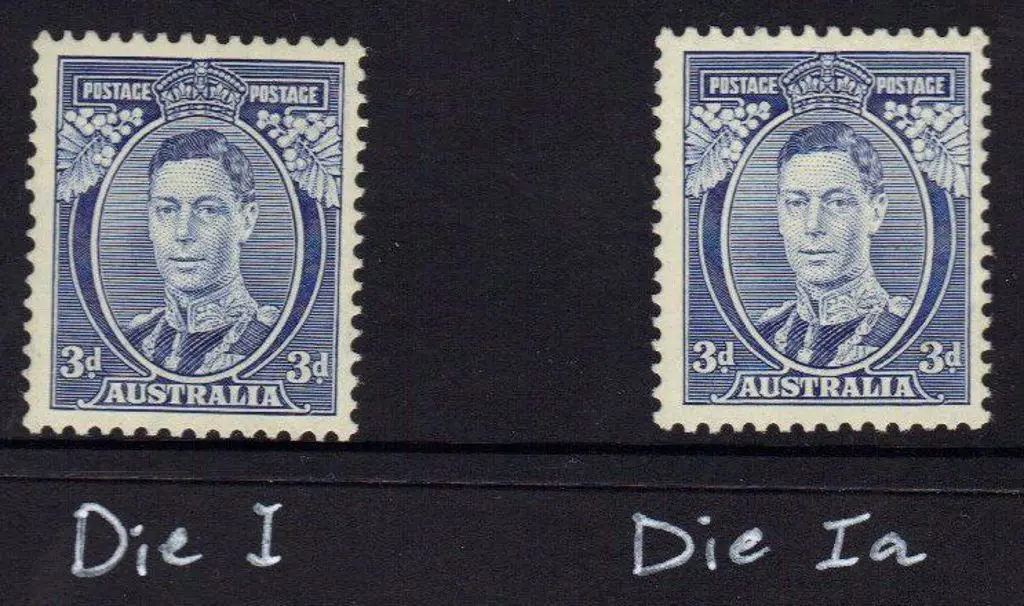 1937/49 3d blue Die I & Die Ia KGVI singles MLH & ... Image 1++