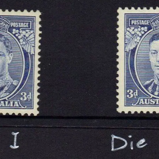 1937/49 3d blue Die I & Die Ia KGVI singles MLH & ...