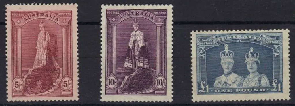 1937/49 Robes on thin paper set of 3 MUH. All ... Image 1++