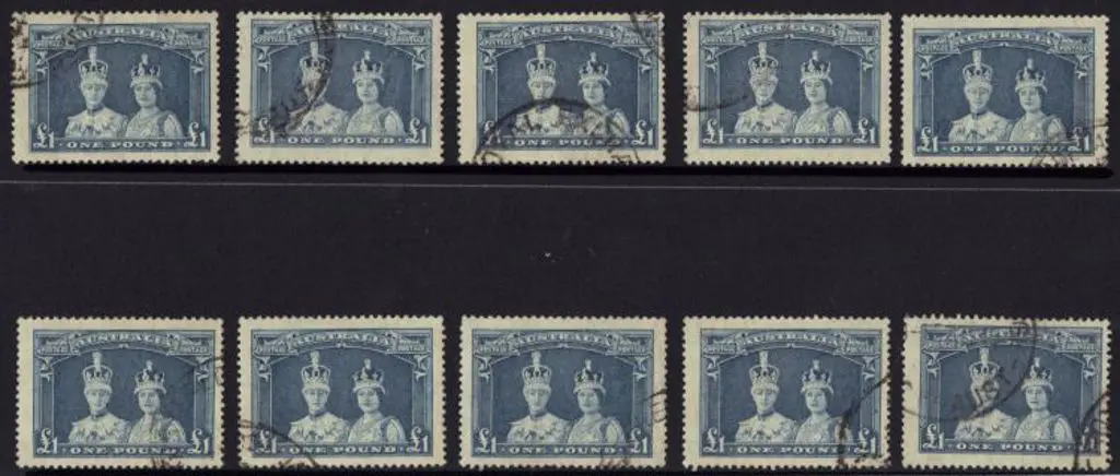 1949 £1 Robes on thin paper. Fine used examples x ... Image 1++