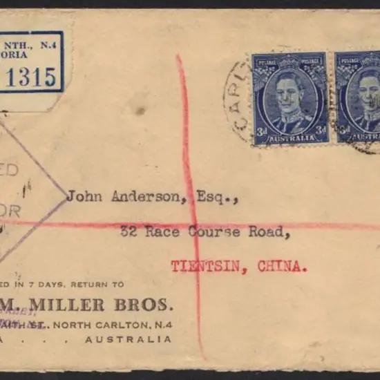 1941 (28th March) Registered Censor cover ...
