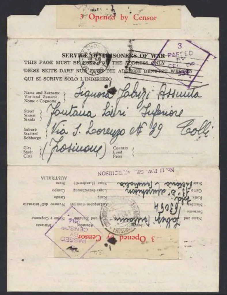 1944 (29th Aug) POW printed lettersheet used to ... Image 1++