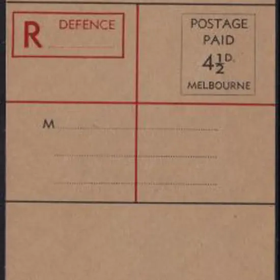 1946 4½d Registered Defence Force wrapper "Air ...