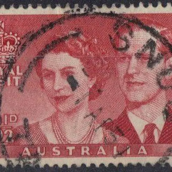 1954 3½d Royal Visit red with "Retouch to Dukes ...