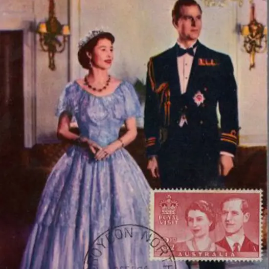 1954 3½d Royal Visit early maxicard with stamp on ...