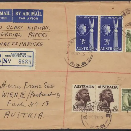 1955 (20th May) Reg Airmail env addressed to ...