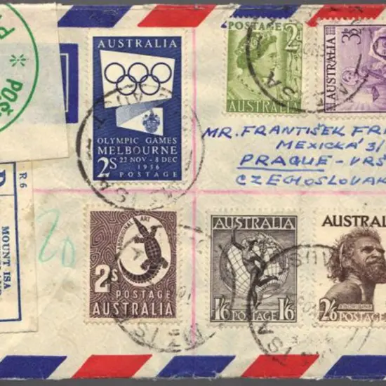 1955 (16th Nov) Registered Airmail cover with ...