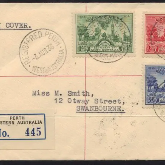 1936 (3rd Aug) South Aust Centenary set of 3 on ...