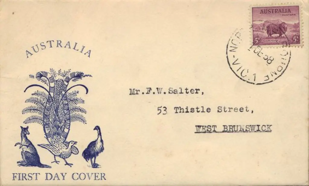 1938 (1st Dec) 5d ram on Kufner FDC. Neat typed ... Image 1++