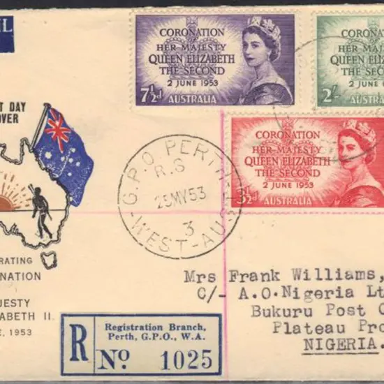 1953 (25th May) QEII Coronation set of 3 on ...